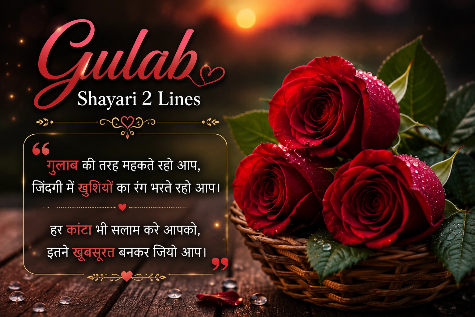 Gulab Shayari 2 Lines Hindi
